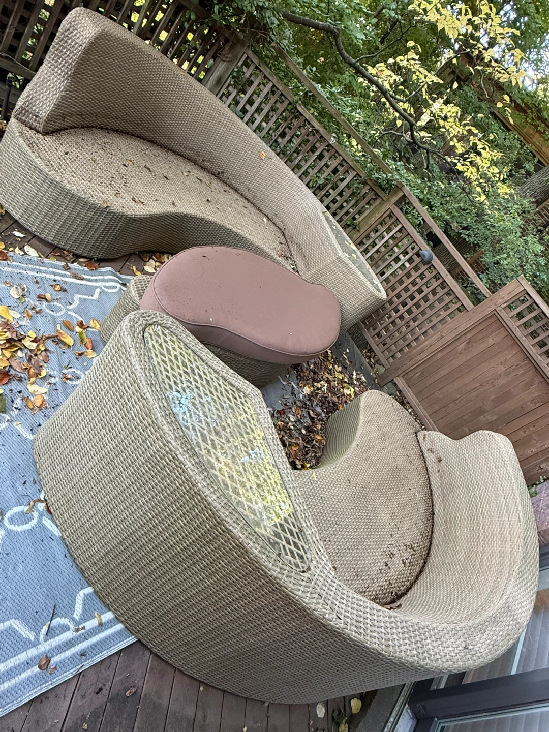 Wicker Outdoor Patio Set - Sofa, Chairs, Ottoman - photo 2