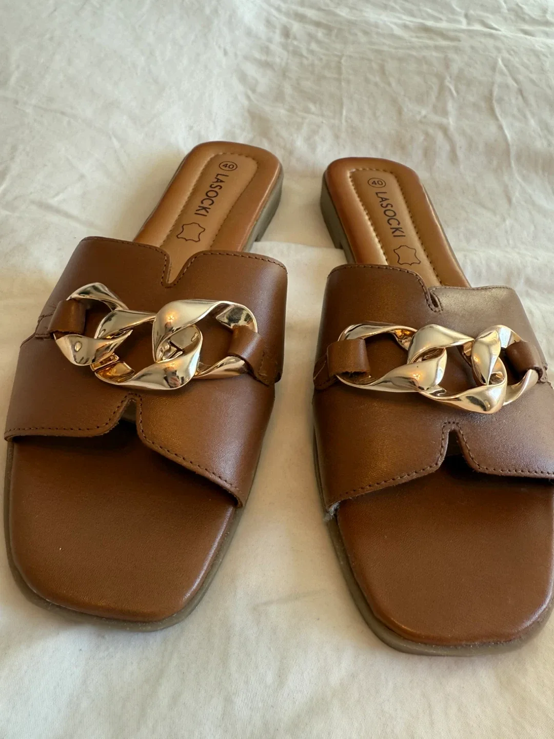 LASOCKI Brown Sandals Size 40 image indicator(2)