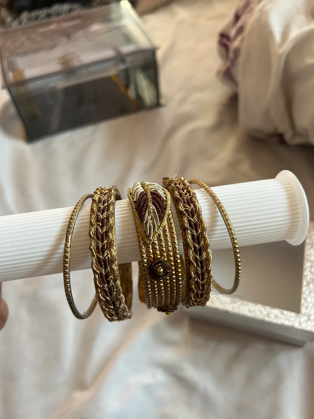 Set of Tan and Gold Colour Bangles thumbnail
