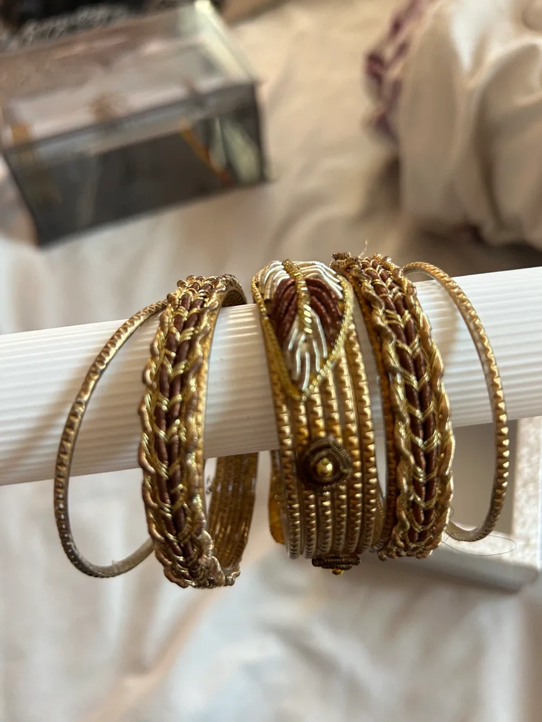 Set of Tan and Gold Colour Bangles image indicator(2)