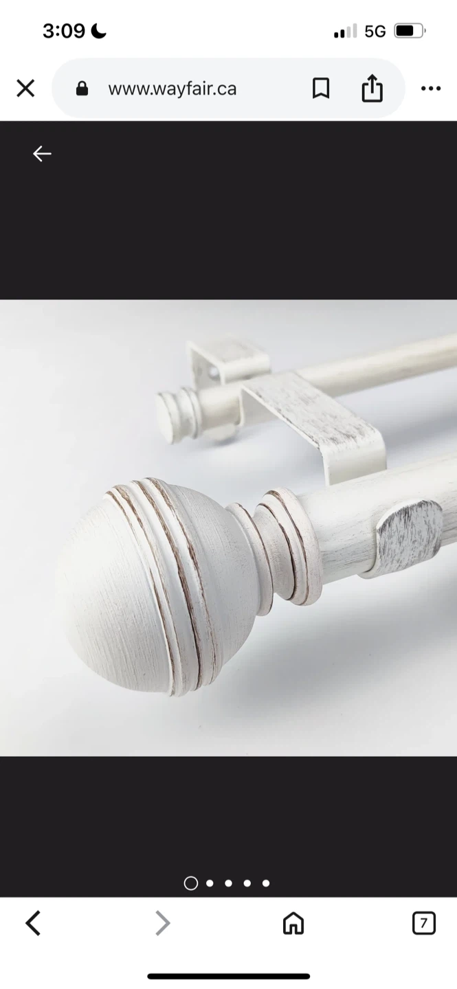 72-144" Bernie’s Adjustable 1.12 Inch Double Curtain Rod