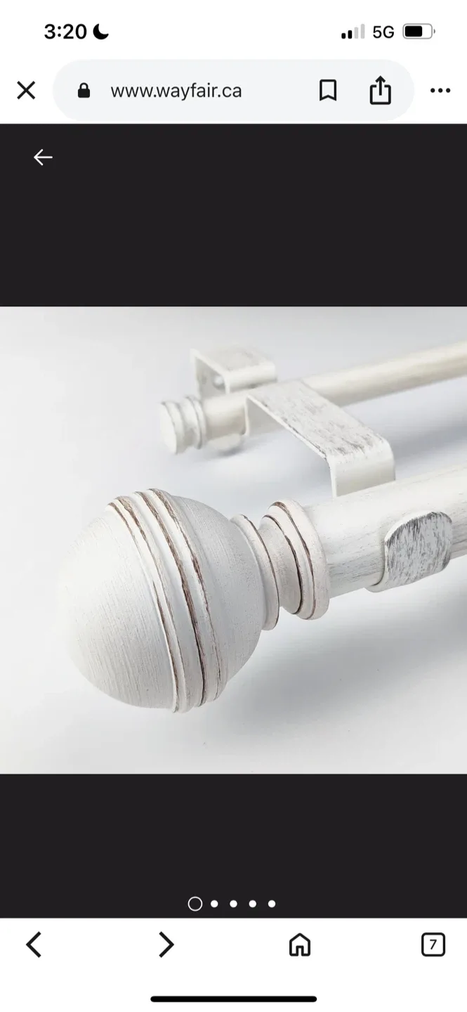 72-144" Bernie’s Adjustable 1.12 Inch Double Curtain Rod image indicator(3)