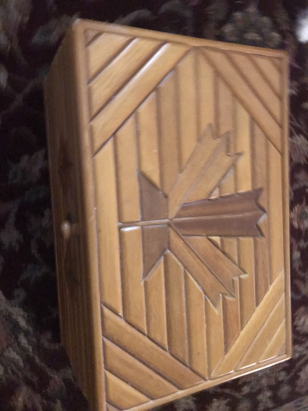 Wooden Box with Maple Leaf Design