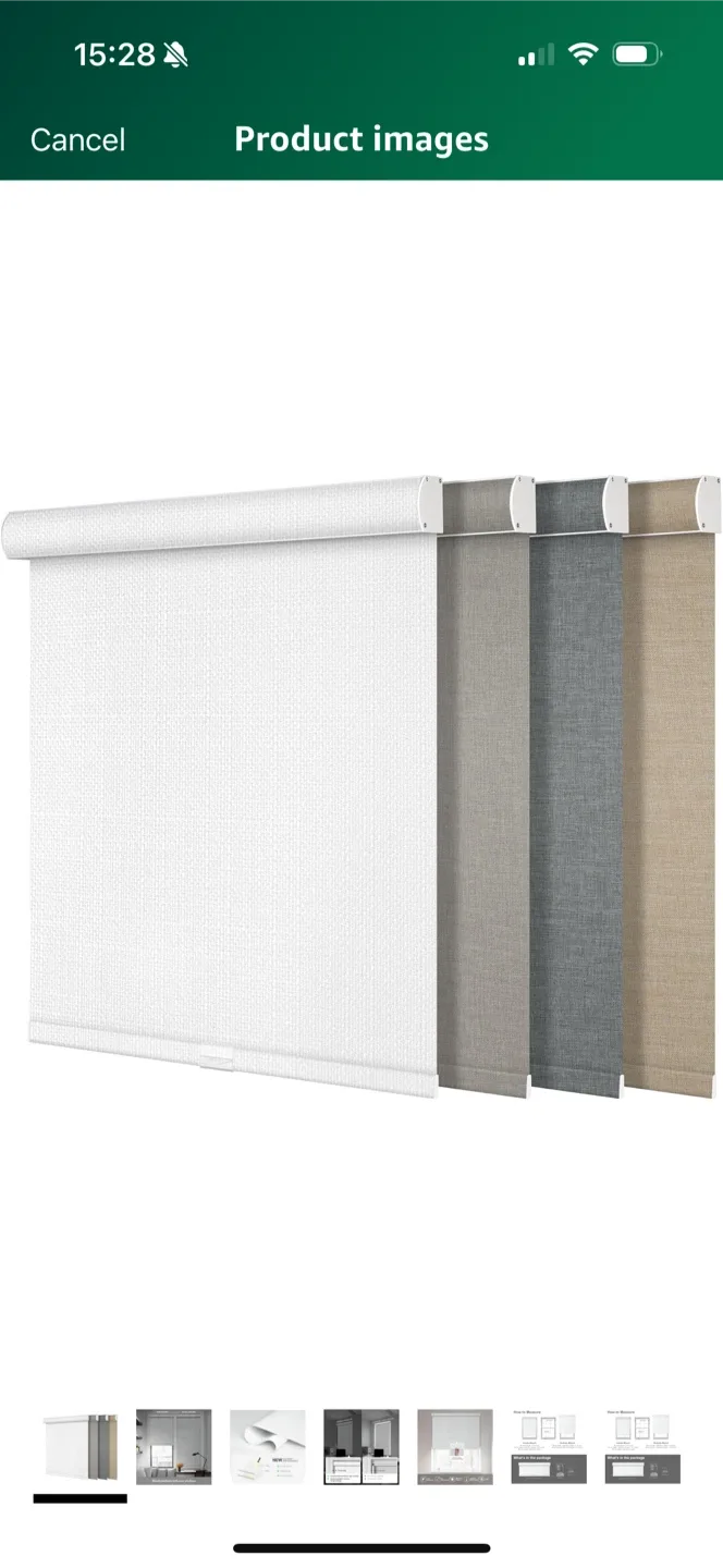 Set of 2 White black out roller shades 32” wide thumbnail