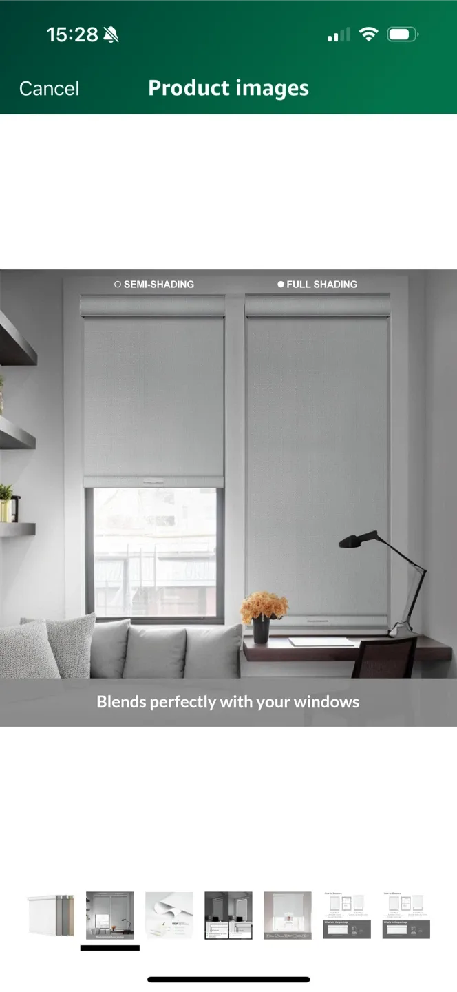 Set of 2 White black out roller shades 32” wide image indicator(2)