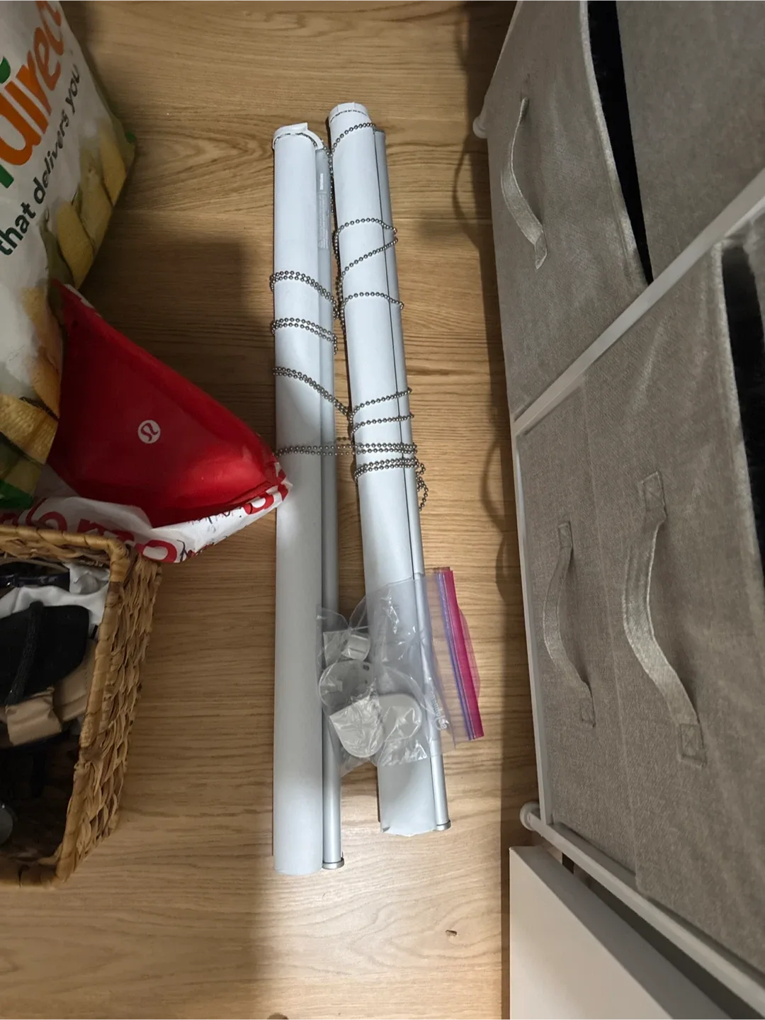 Set of 2 White black out roller shades 32” wide image indicator(6)