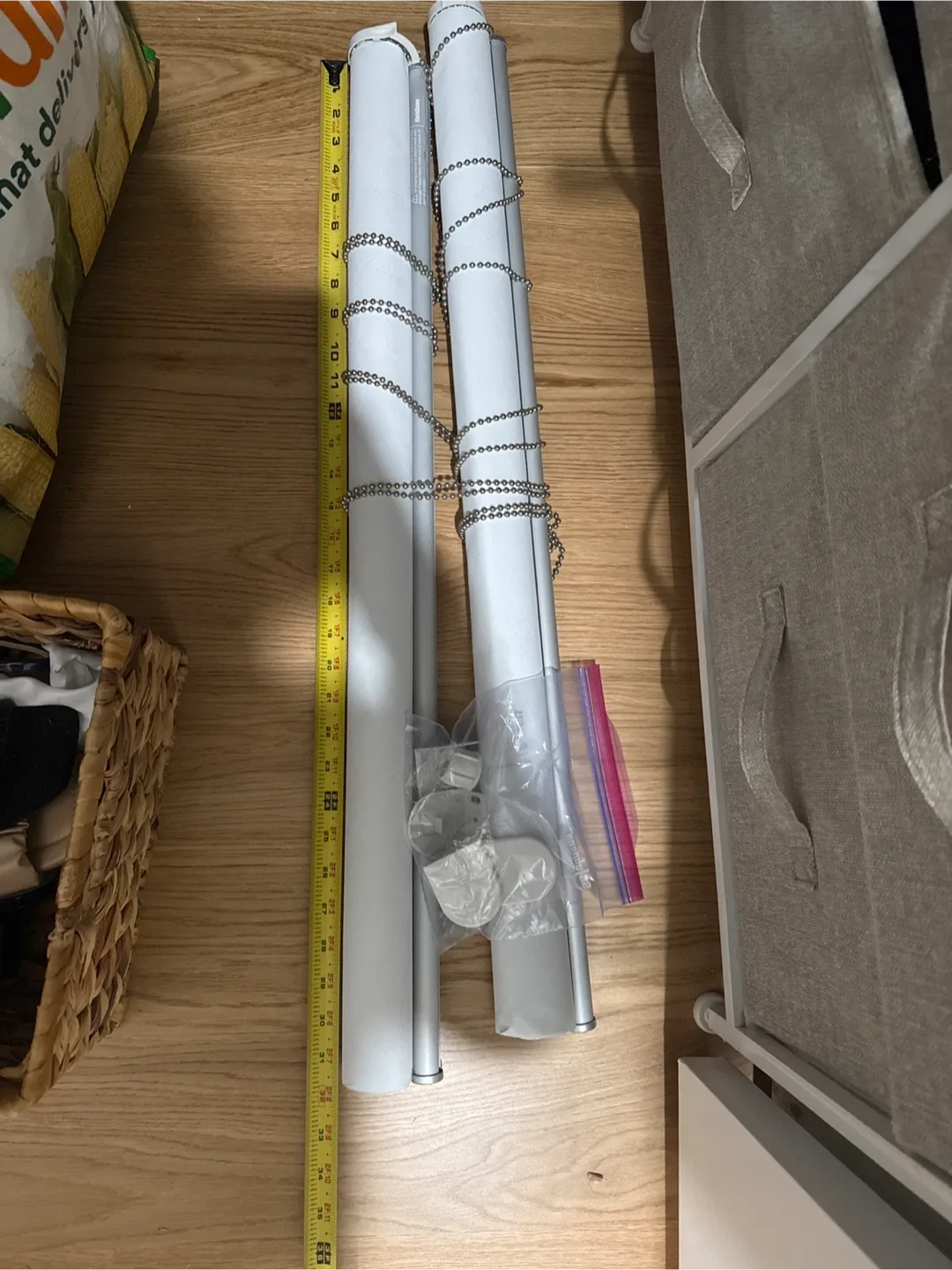 Set of 2 White black out roller shades 32” wide image indicator(7)