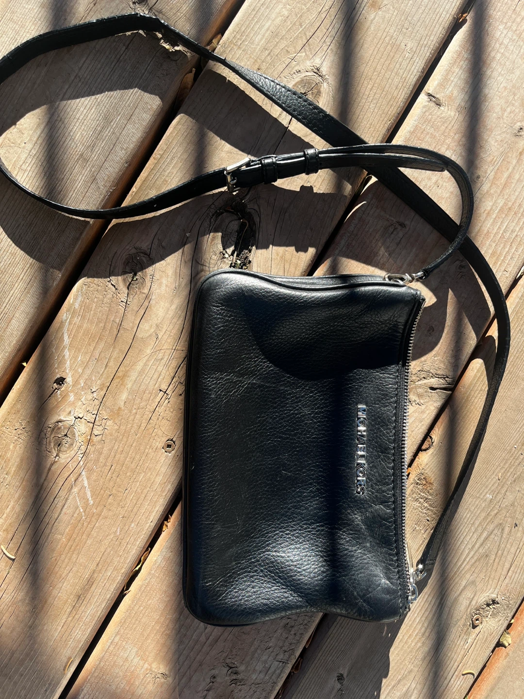 Michael Kors Black Leather Crossbody Bag