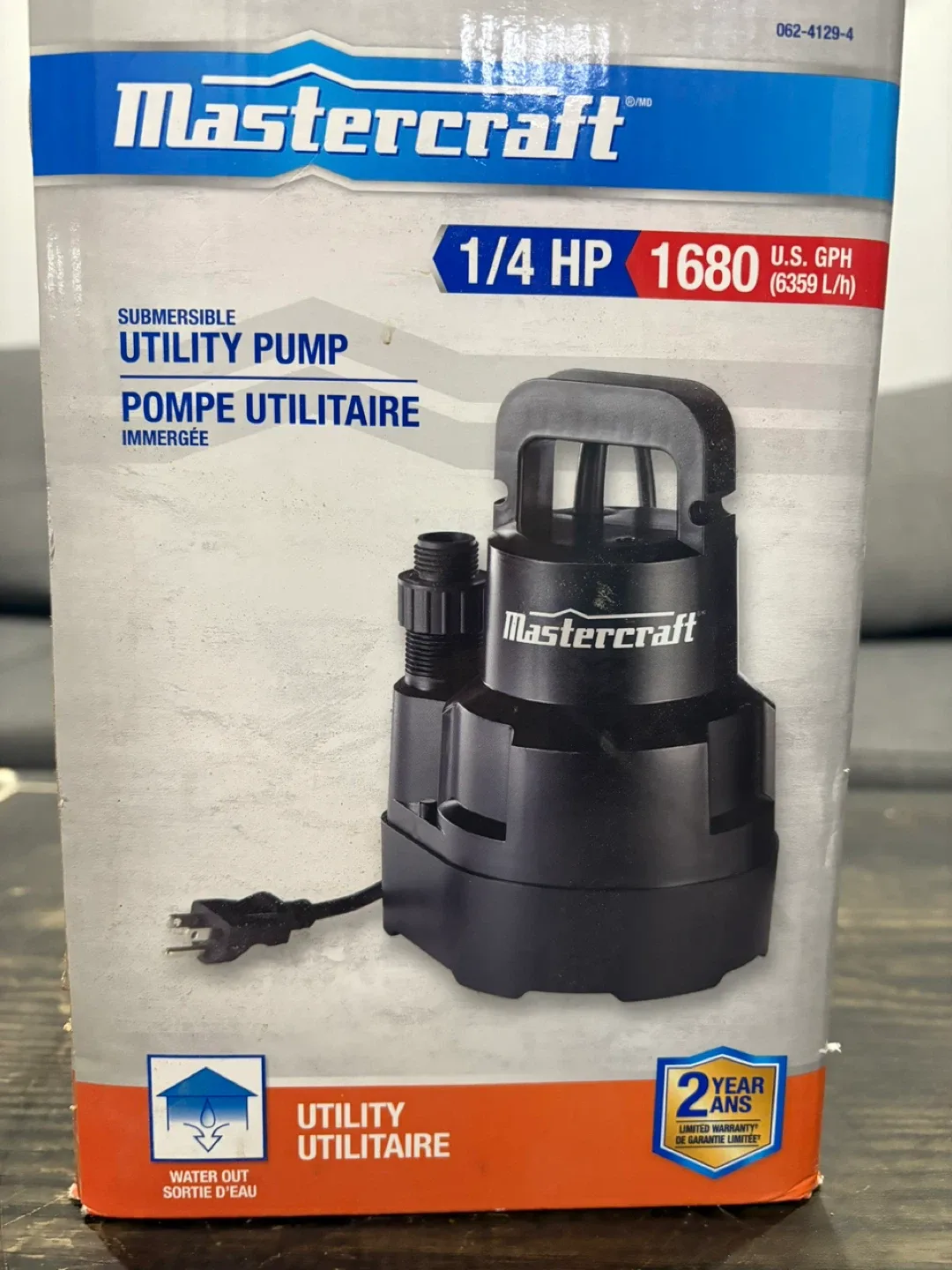 Mastercraft Submersible Utility Pump - 1/4 HP