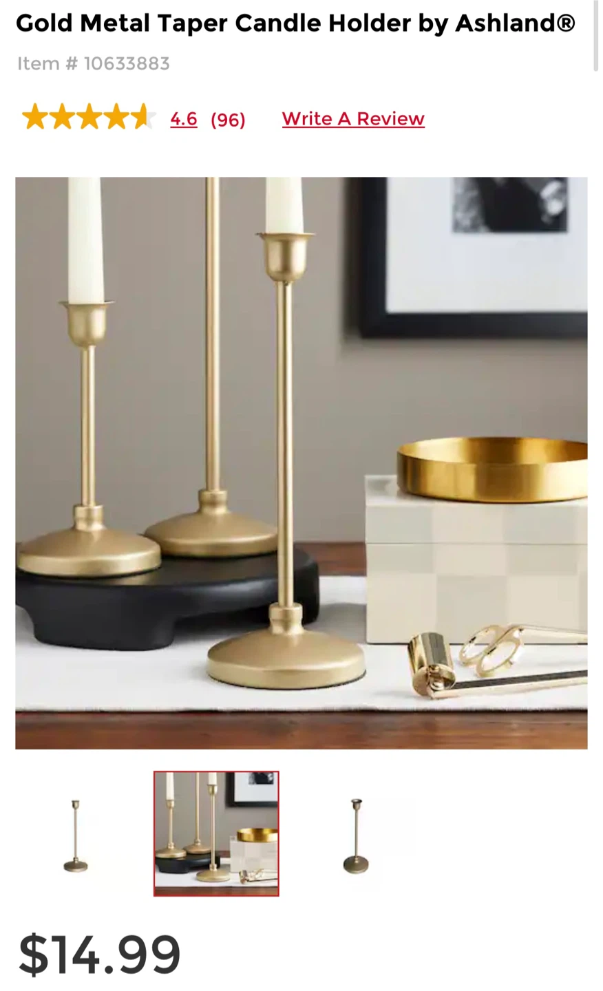 Gold Taper Candle Holder - photo 2