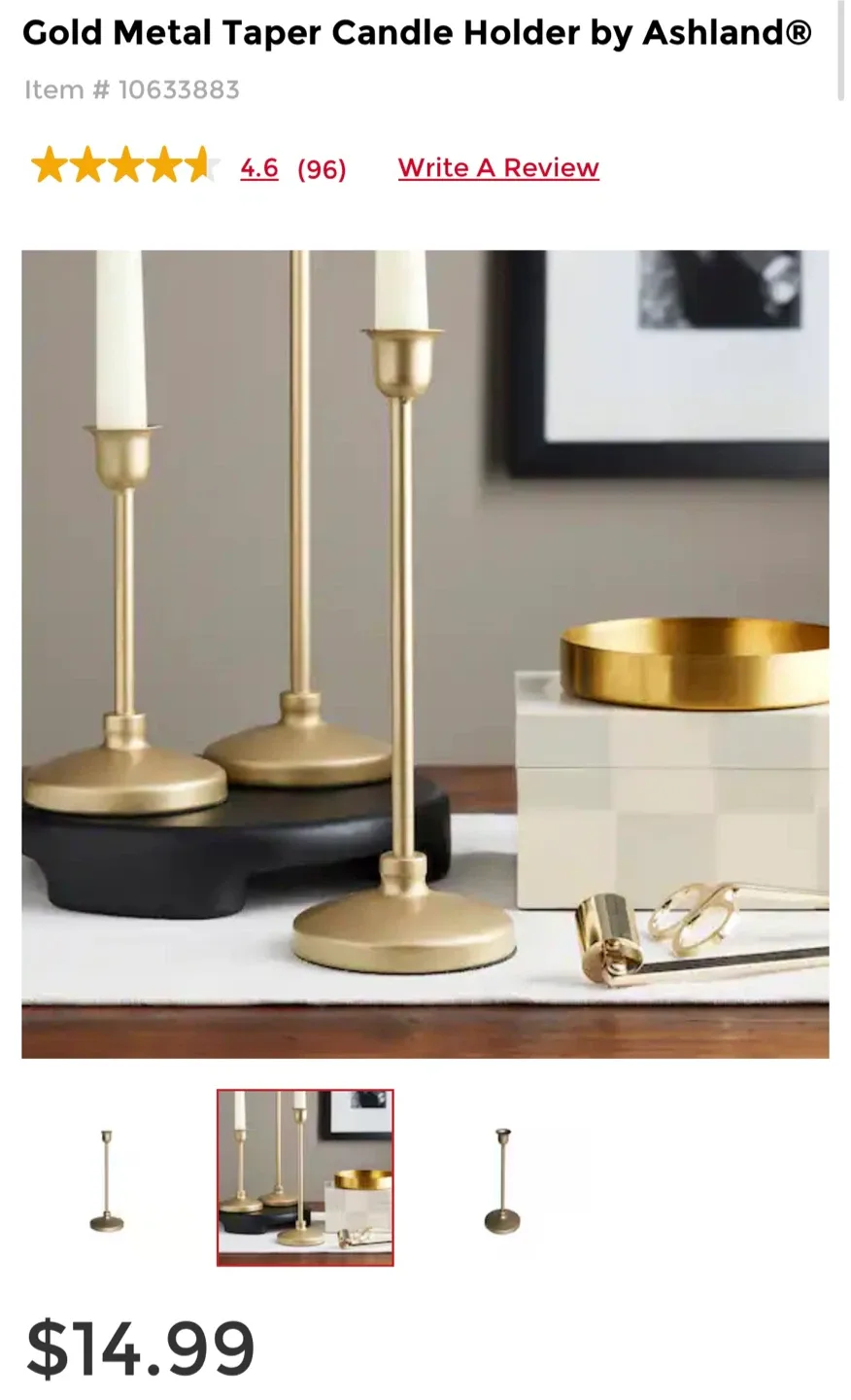 Gold Taper Candle Holder image indicator(2)