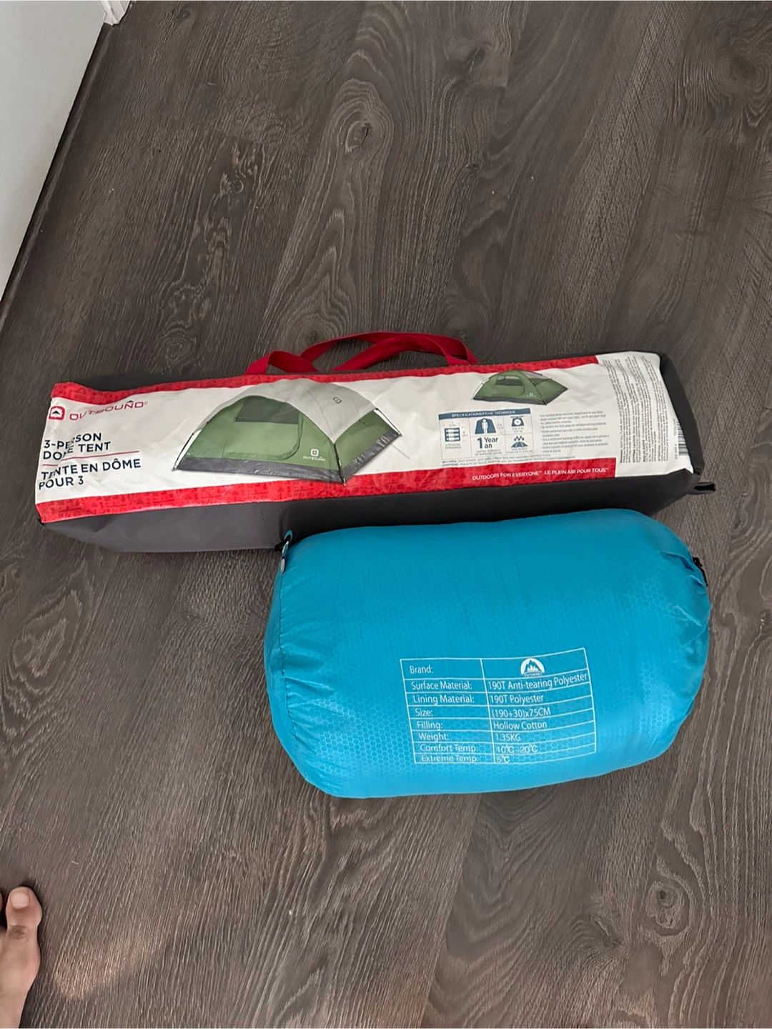 Outbound 3-Person Dome Tent & Sleeping Bag