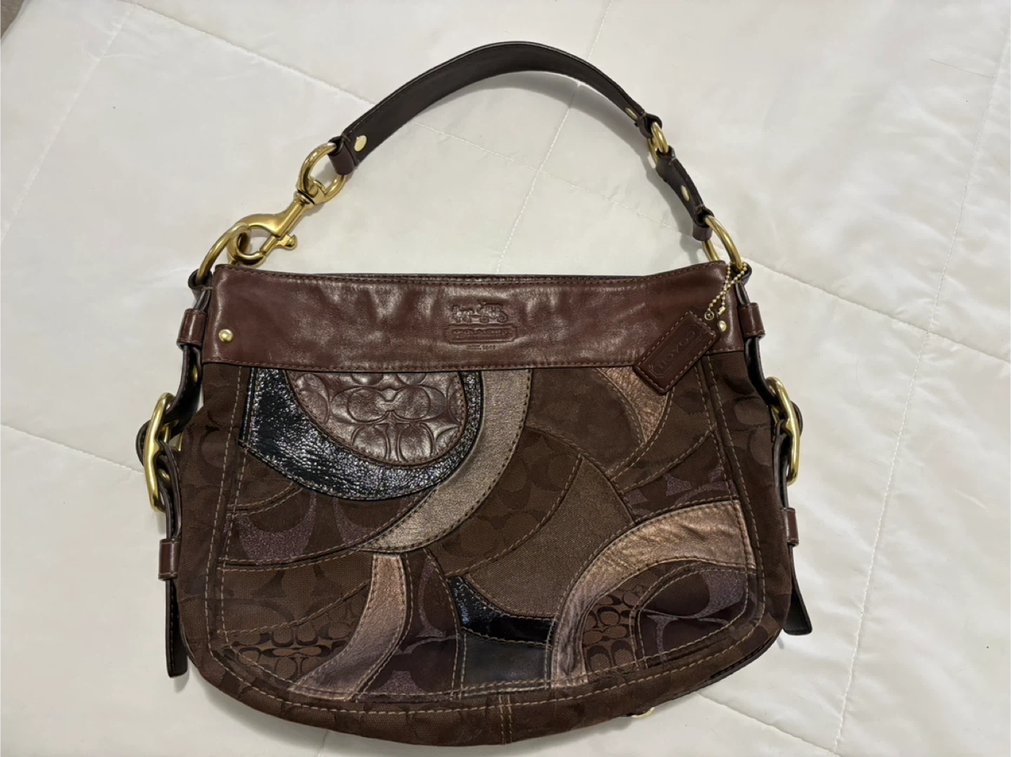 Coach Brown Patchwork Shoulder Bag & Wallet - photo 3