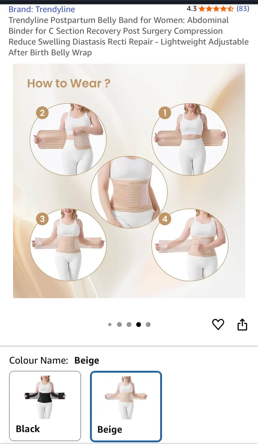 Trendyline Postpartum Belly Band - Beige image indicator(3)