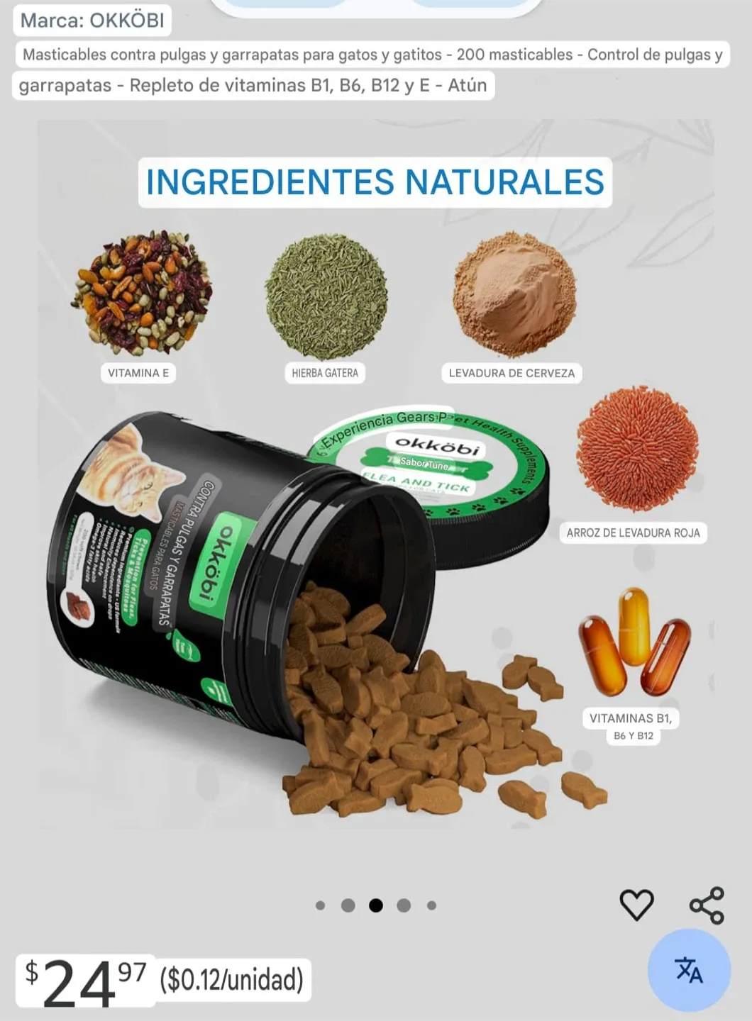 OKKÖBi Flea and Tick Chews for Cats image indicator(3)