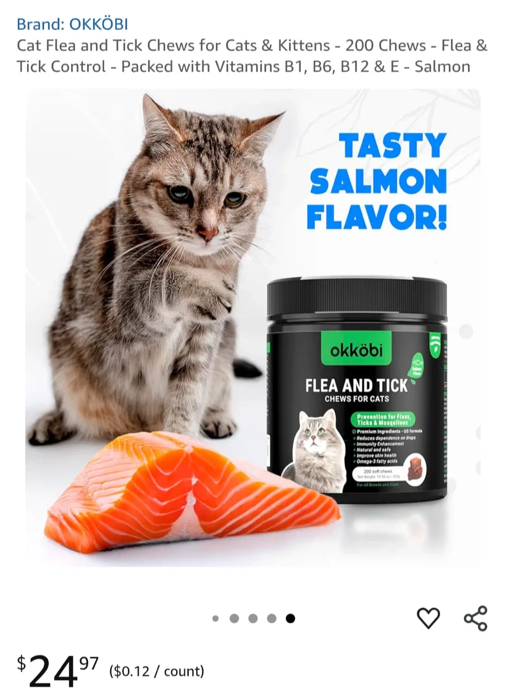 OKKÖBi Flea and Tick Chews for Cats image indicator(2)