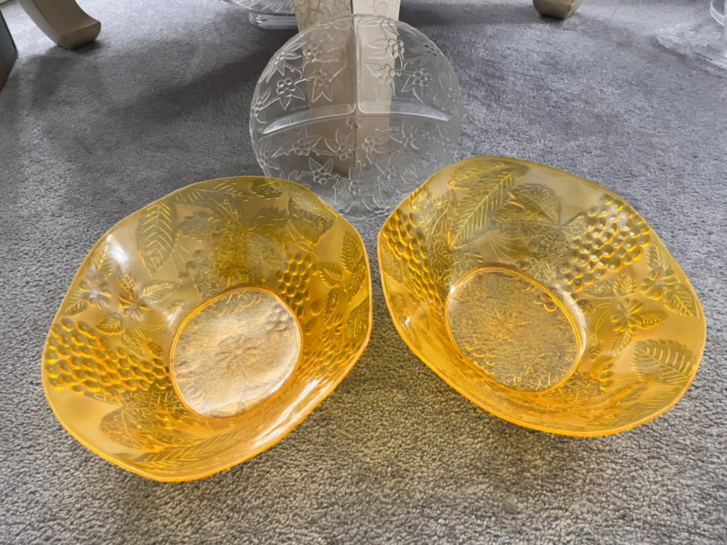 Assortment of plastic party bowls, plates, platters, & trays - photo 3