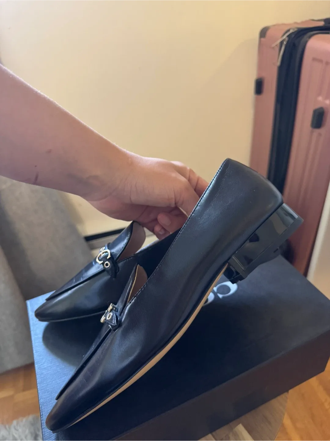 Coach Black Leather Loafers image indicator(2)