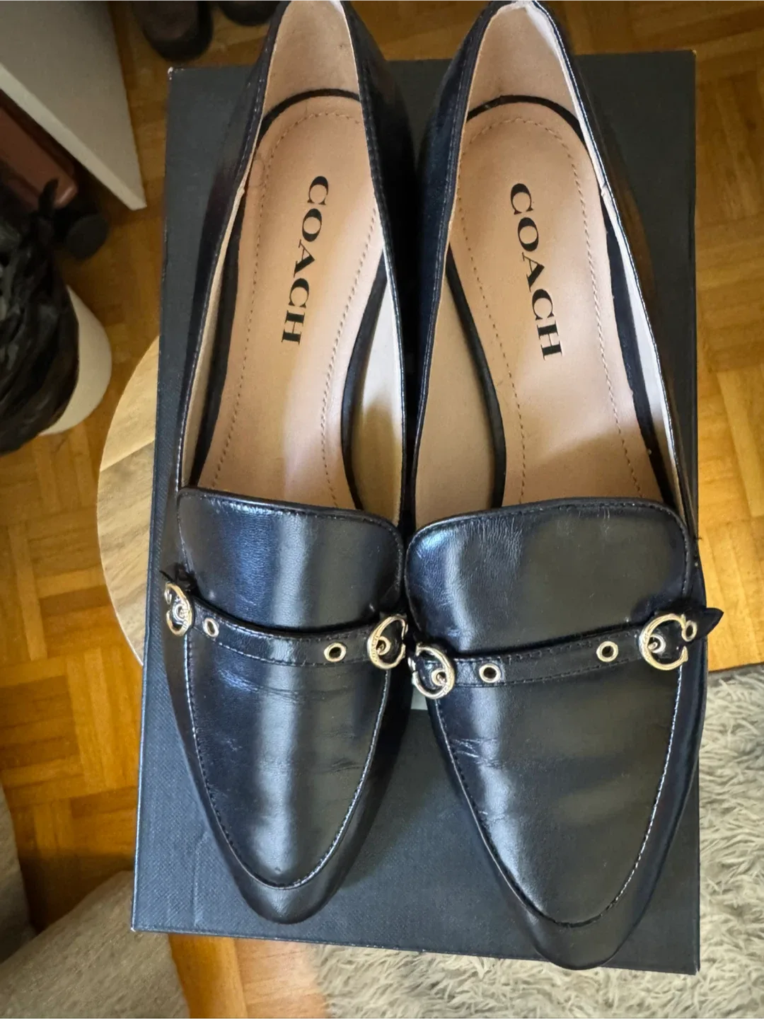 Coach Black Leather Loafers