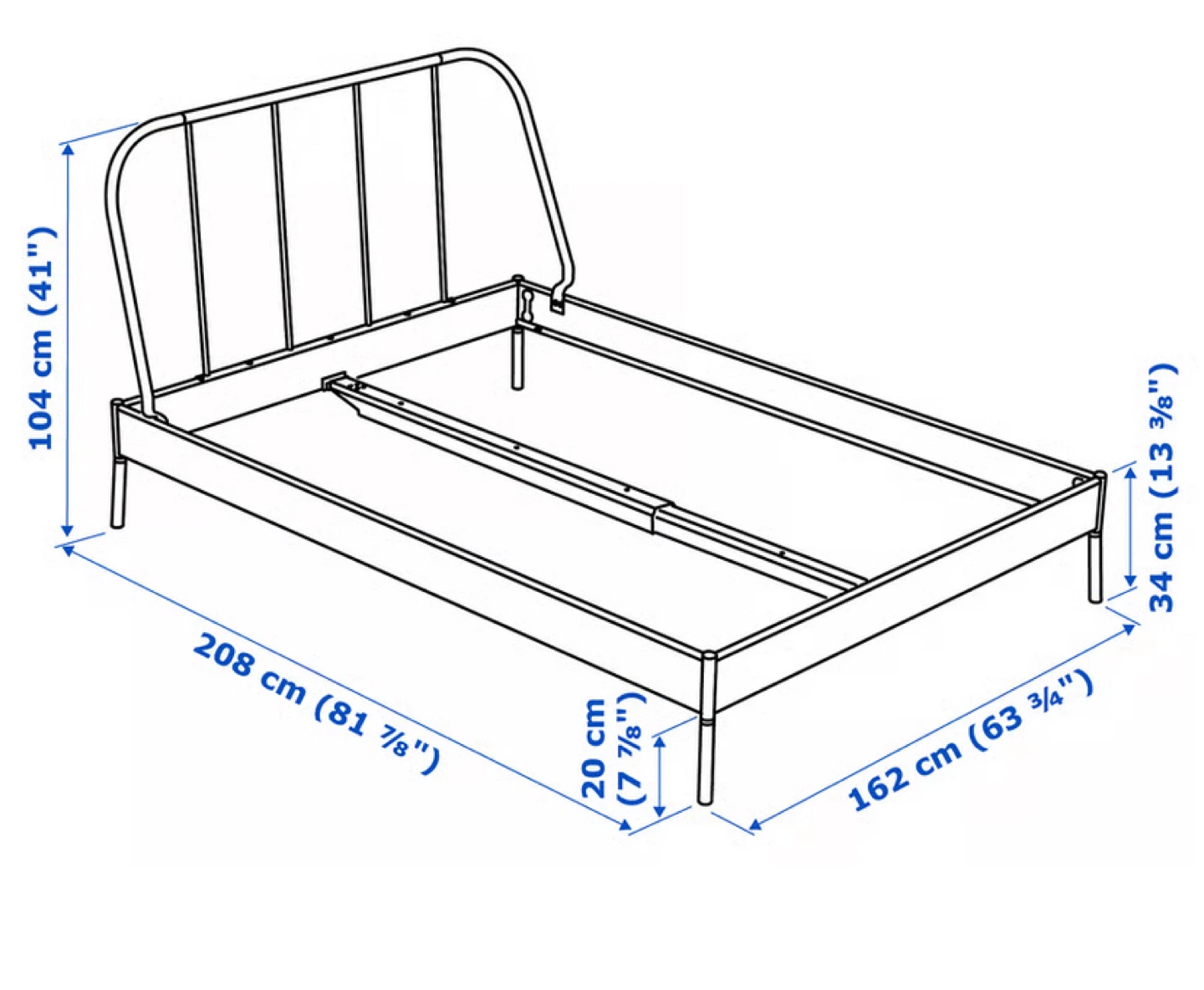 IKEA KOPARDAL Queen Bed frame, grey. - photo 3