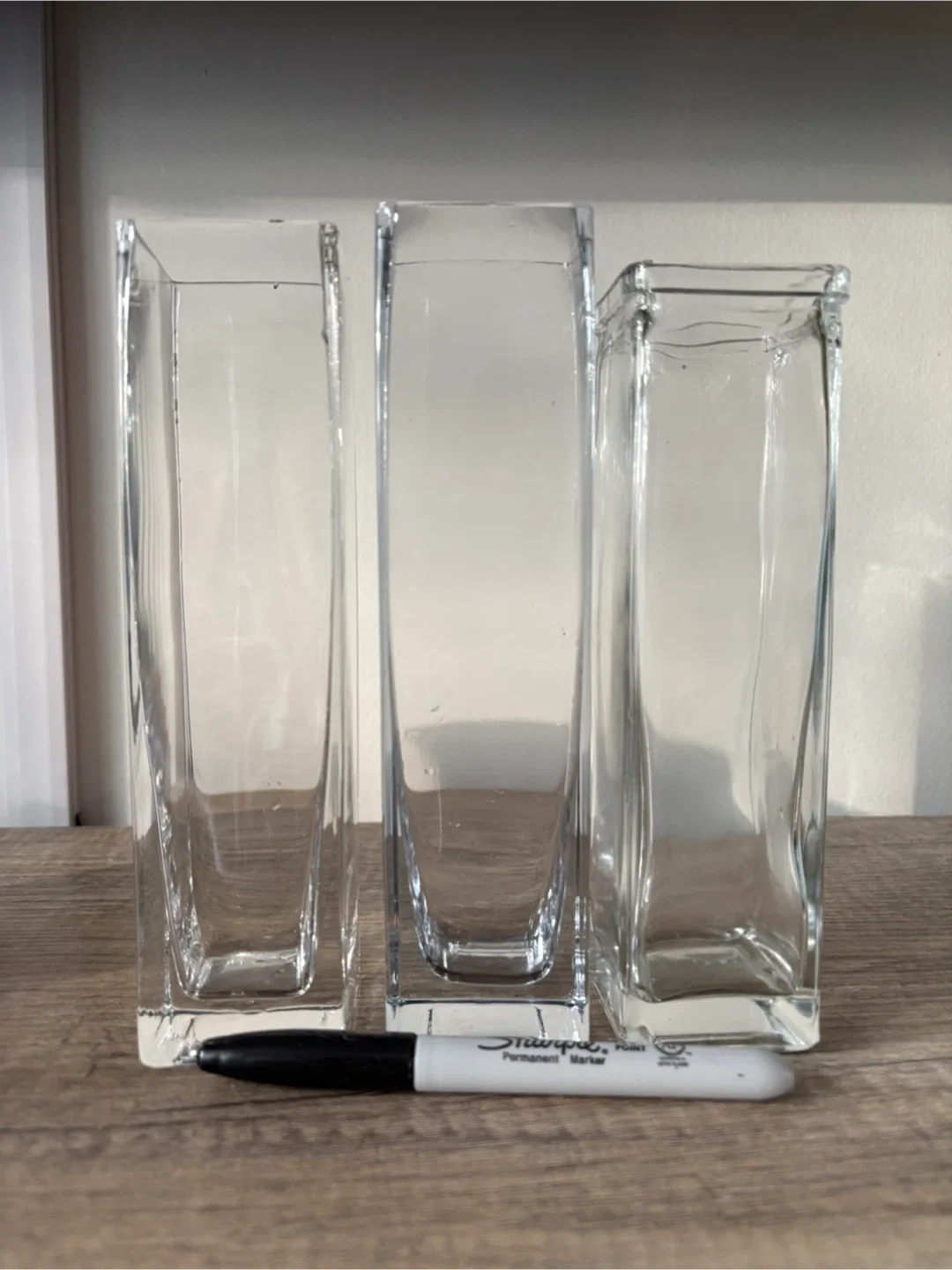 Set of 3 Clear Glass Bud Vases thumbnail