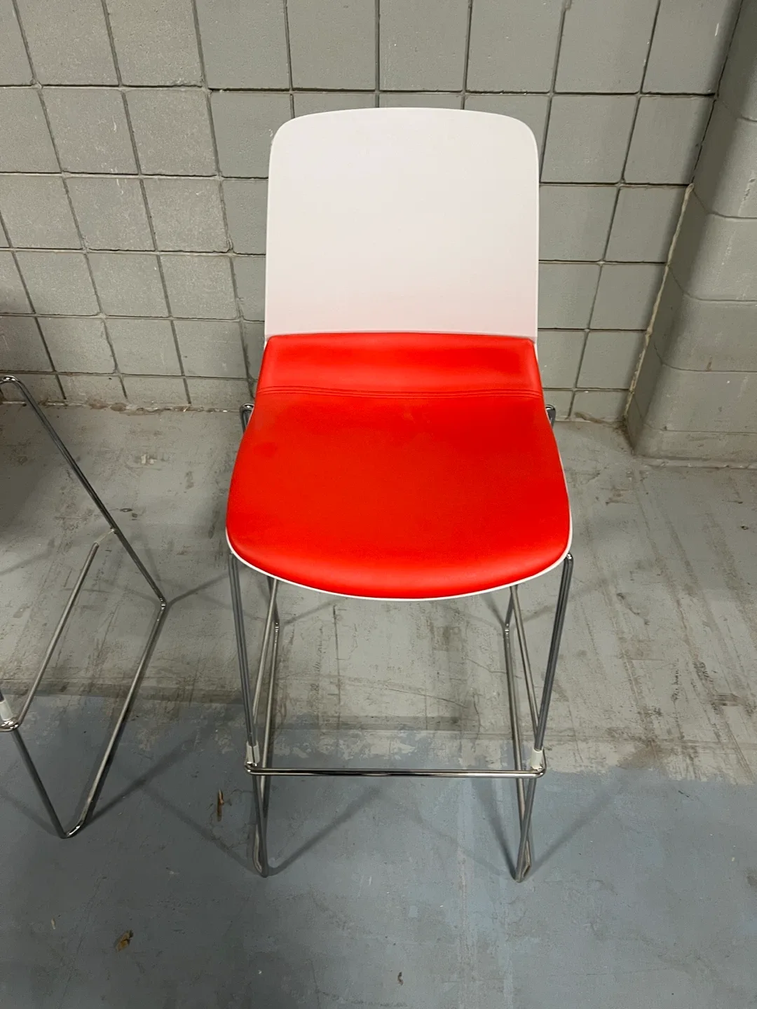 Two Red & White Bar Stools image indicator(2)