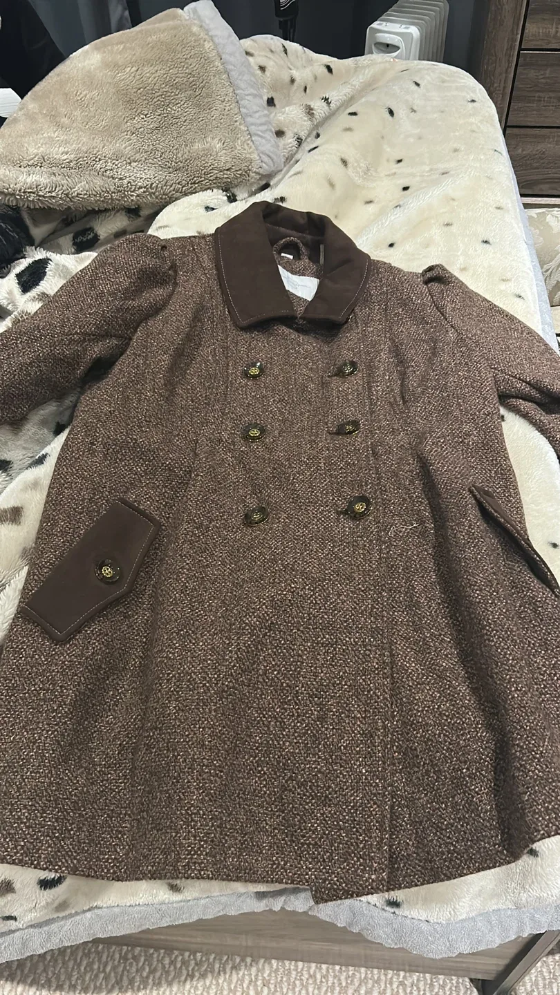 Brown Tweed Double-Breasted Coat thumbnail