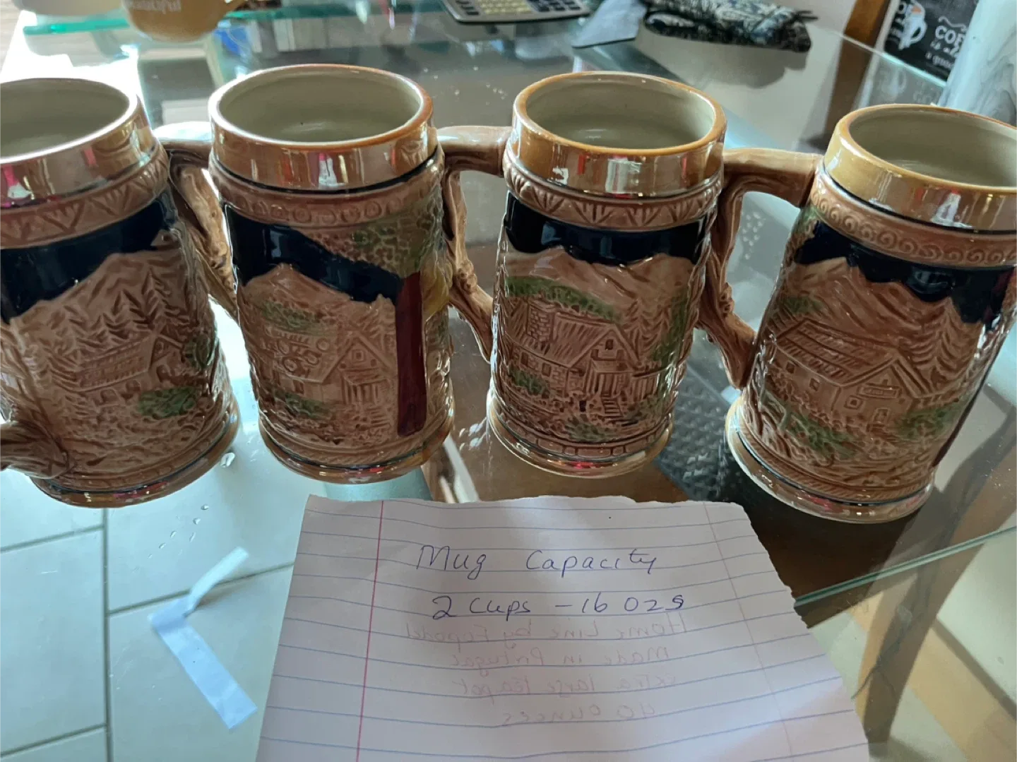 Set of 4 Vintage Ceramic Beer Stein Mugs image indicator(2)