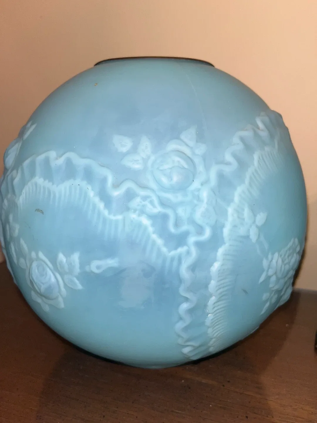 Antique Blue Glass Oil Lamp image indicator(5)