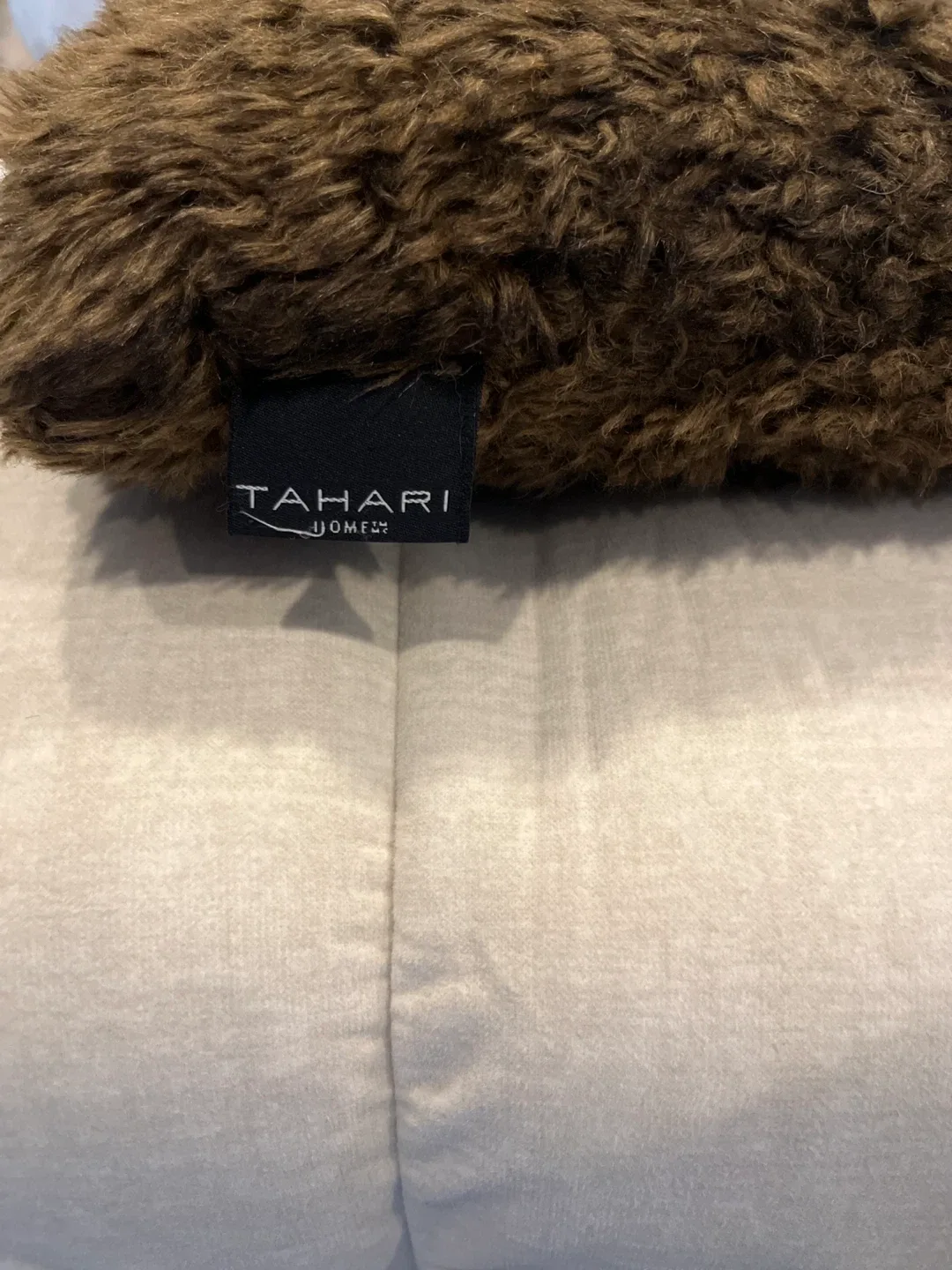 Tahari Home Brown Faux Fur Throw Pillow image indicator(3)