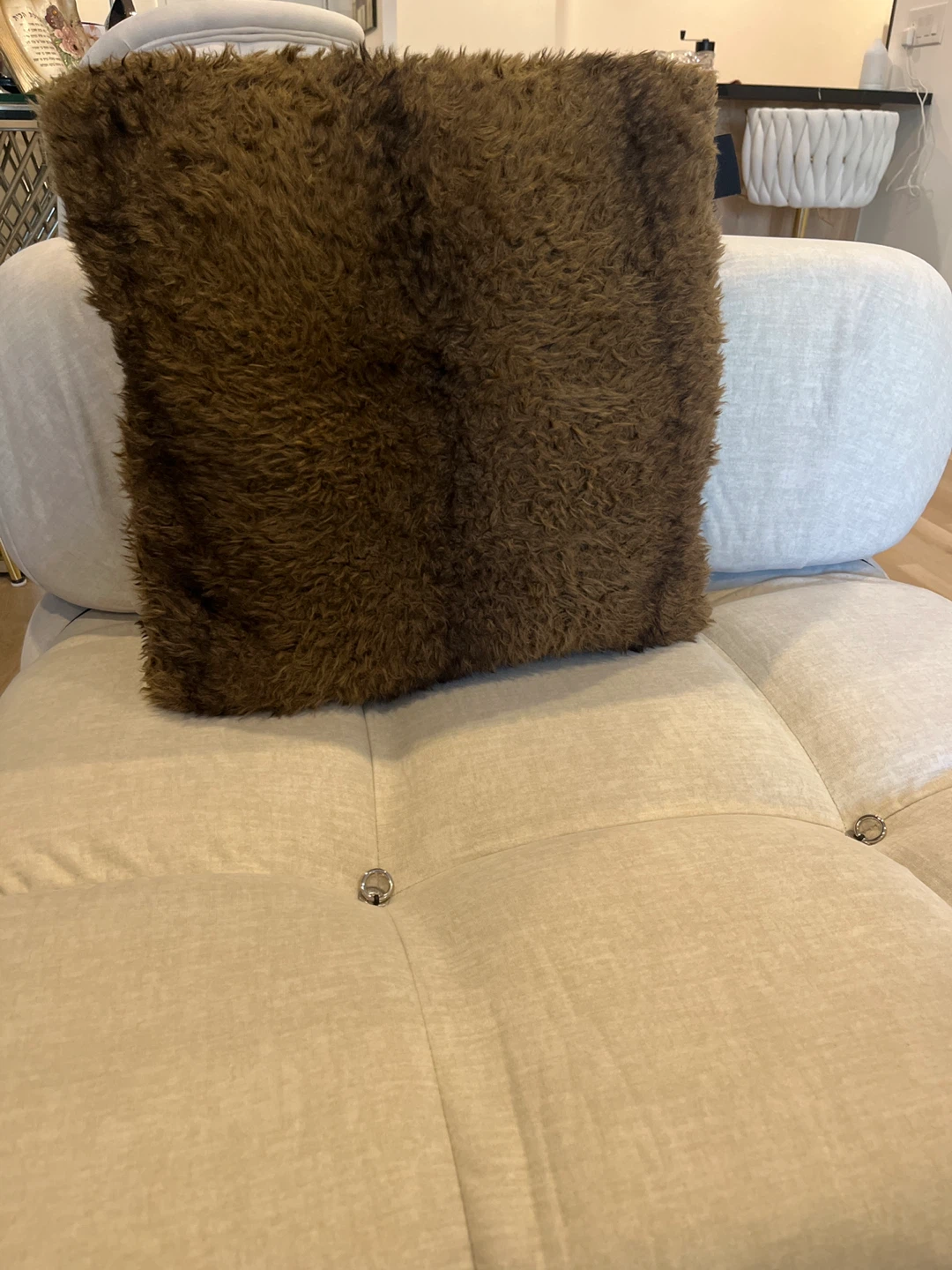 Tahari Home Brown Faux Fur Throw Pillow - photo 2
