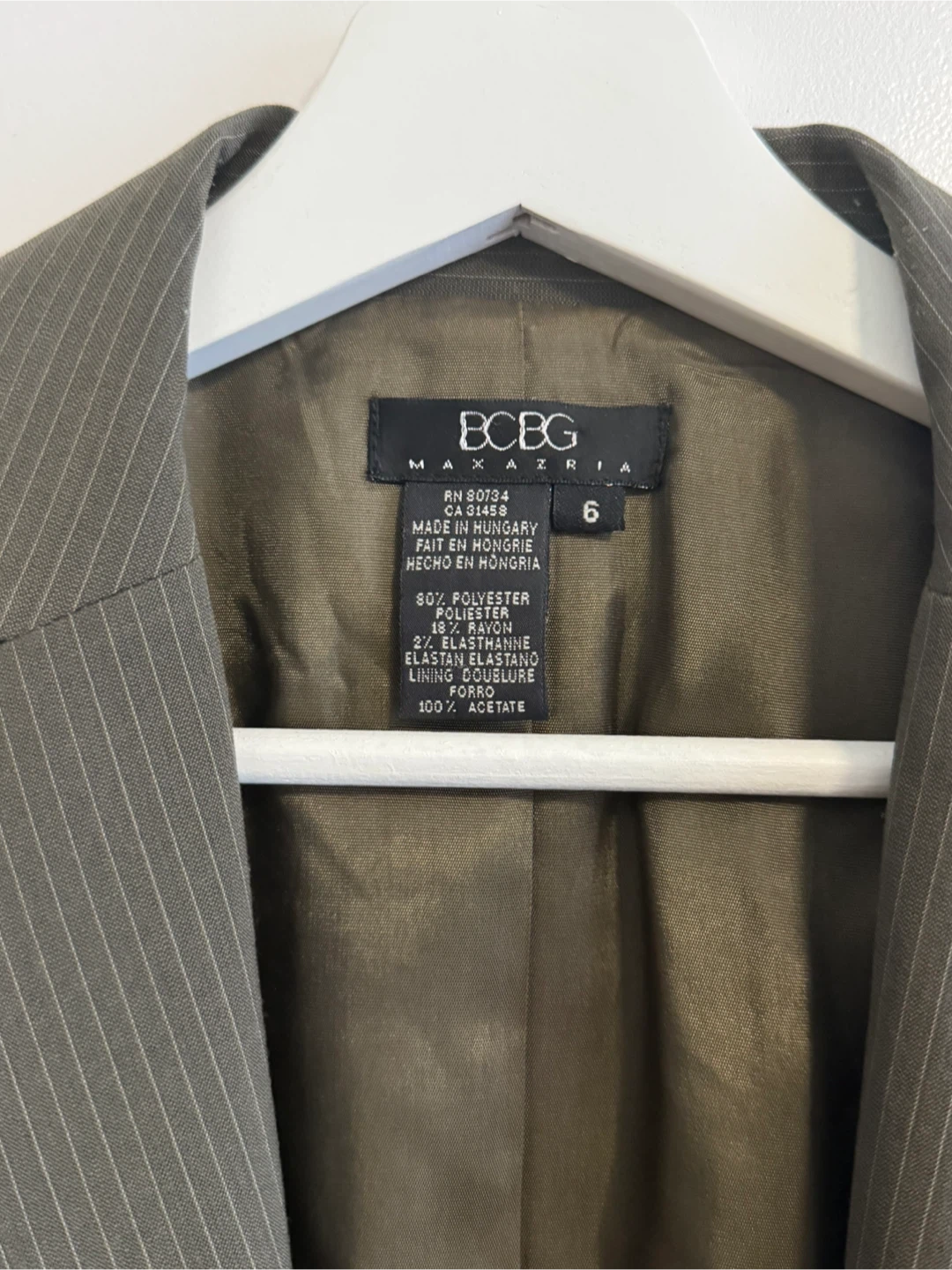 BCBG Max Azria Pinstripe Coat - Size 6 - photo 2