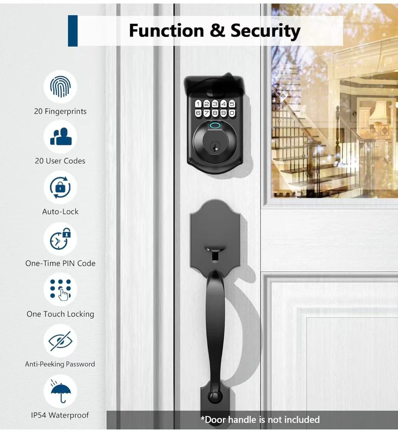 Fingerprint Door Lock Keypad Deadbolt - photo 5