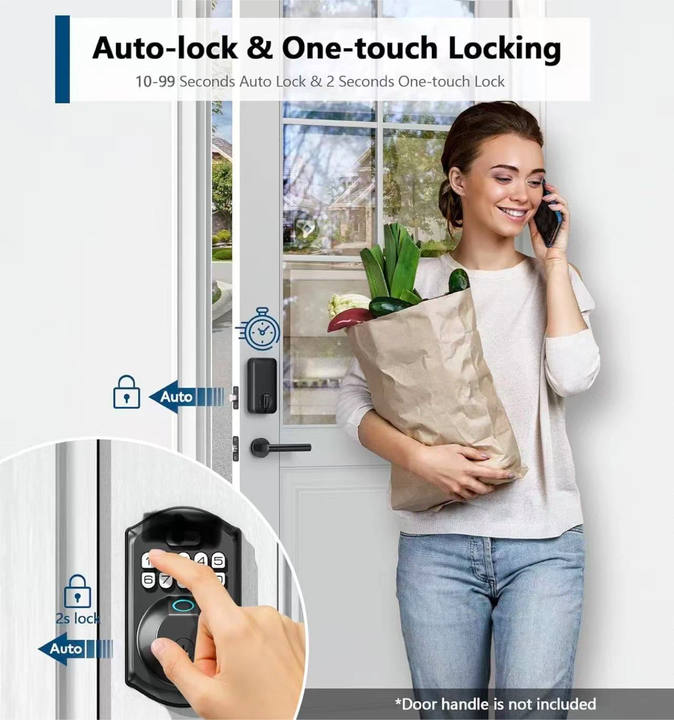 Fingerprint Door Lock Keypad Deadbolt - photo 4