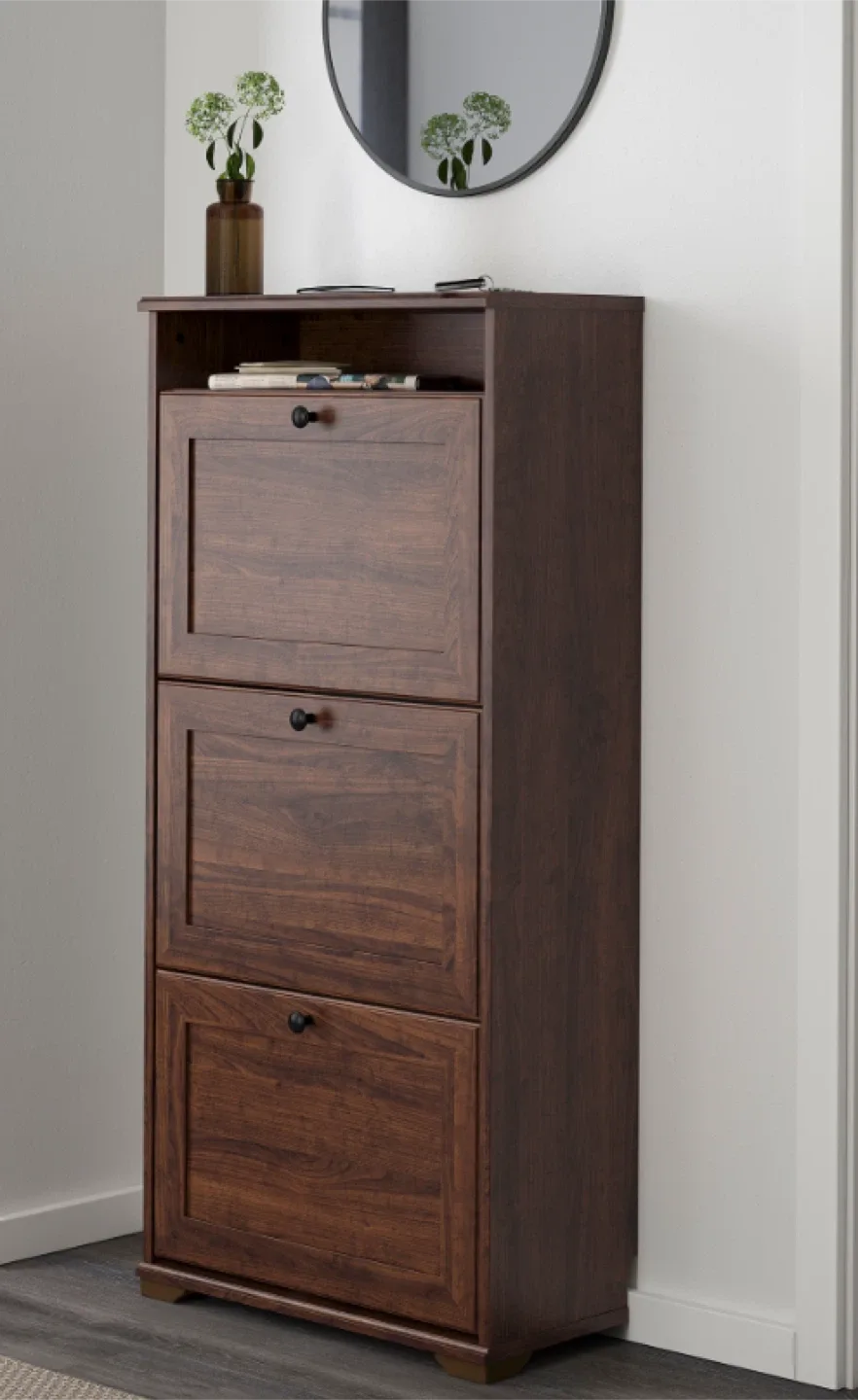 IKEA BRUSALI shoe cabinet, brown image indicator(3)