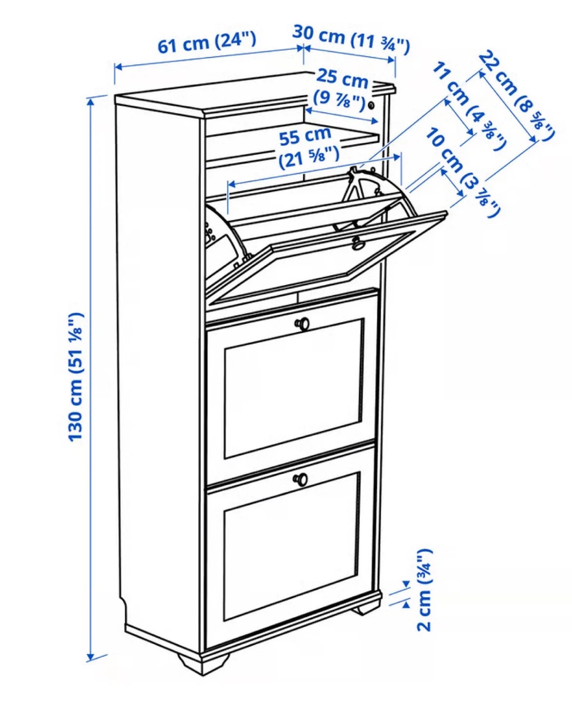 IKEA BRUSALI shoe cabinet, brown image indicator(4)
