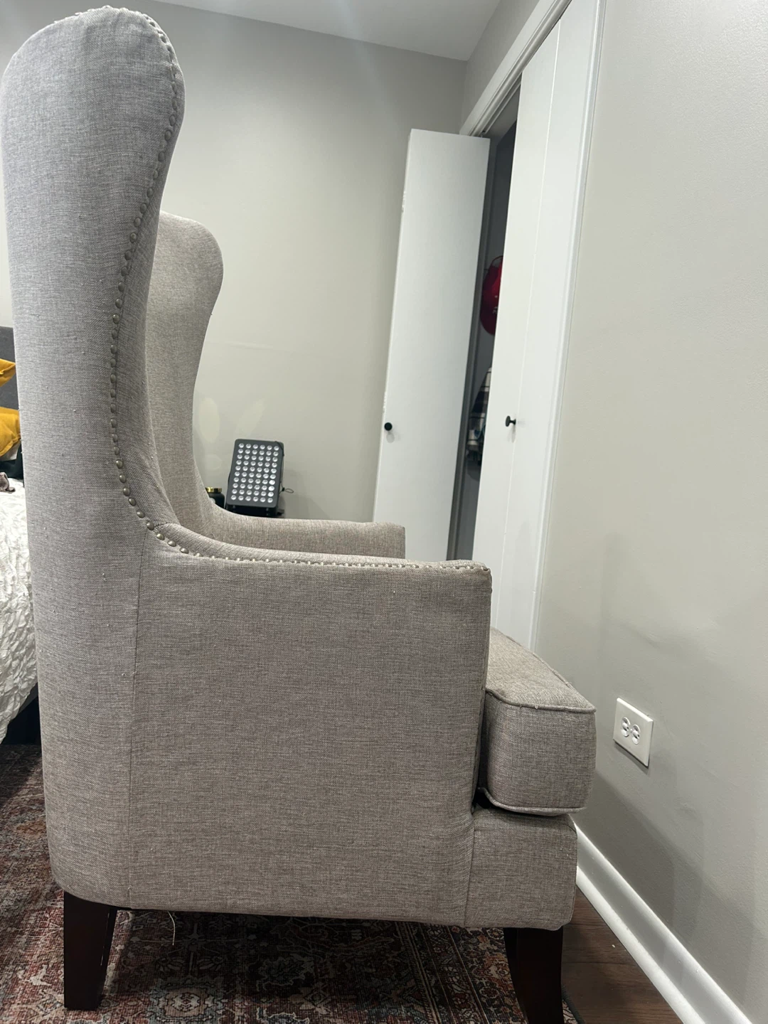 Wingback Accent Chair - Neutral Color - photo 3