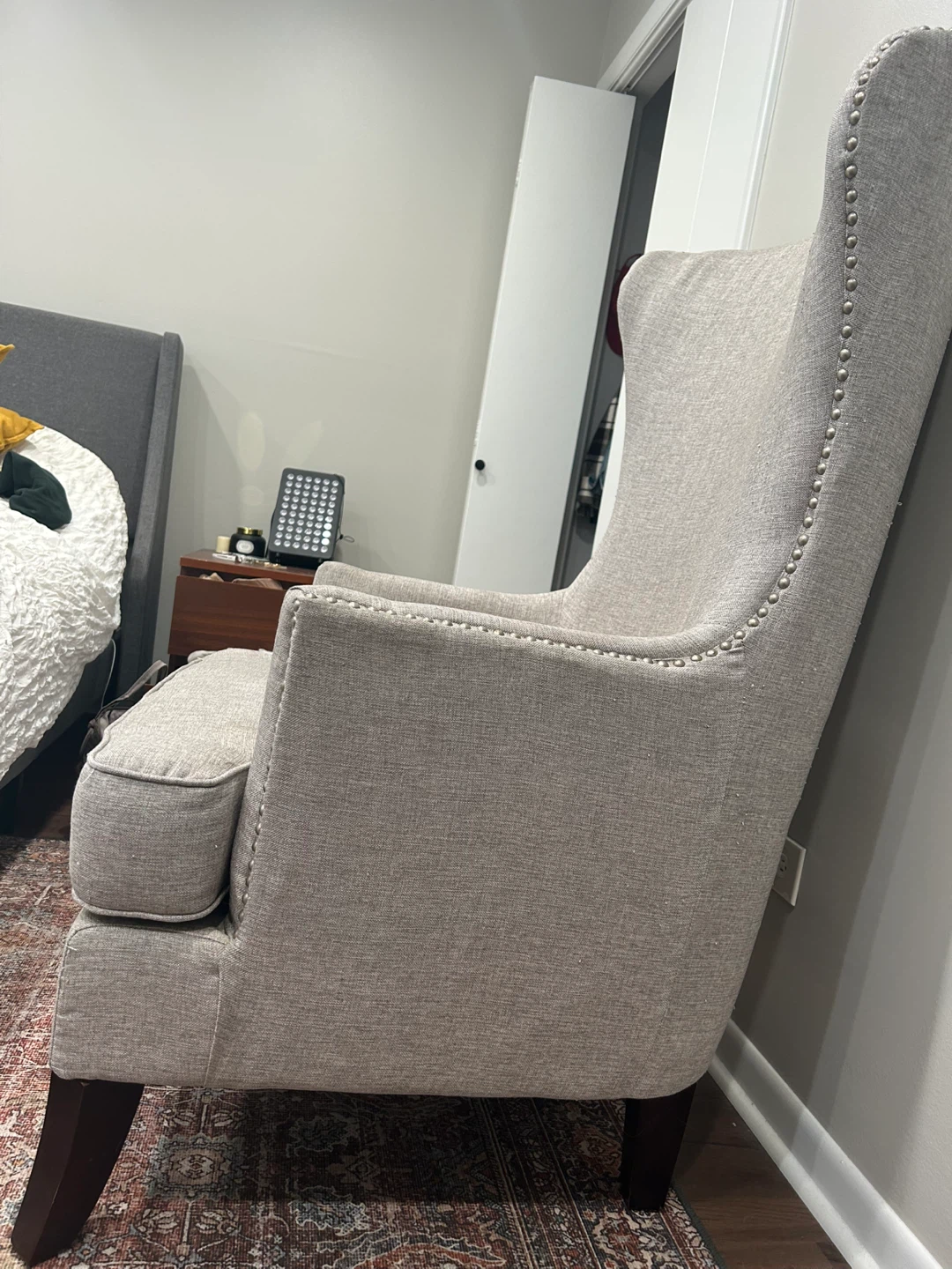 Wingback Accent Chair - Neutral Color - photo 2