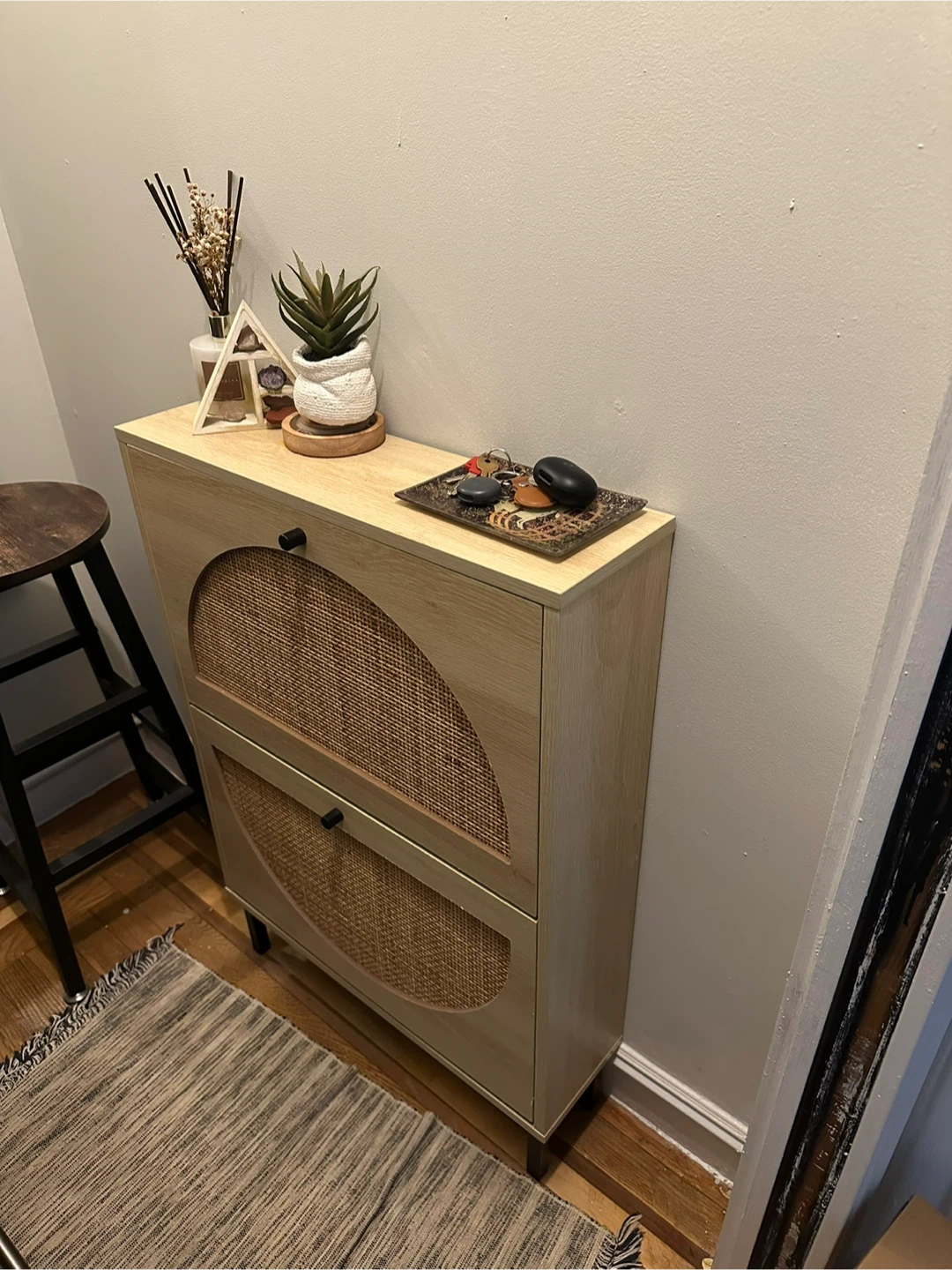Rattan Shoe Cabinet