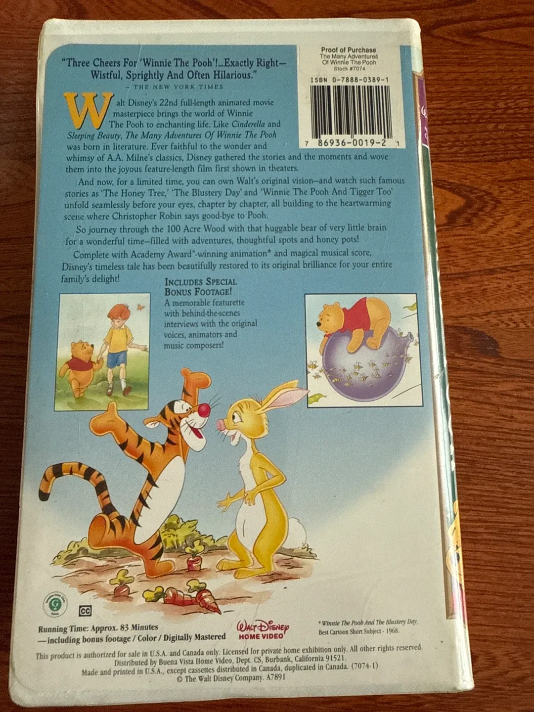 Walt Disney's Winnie The Pooh VHS Tape image indicator(2)