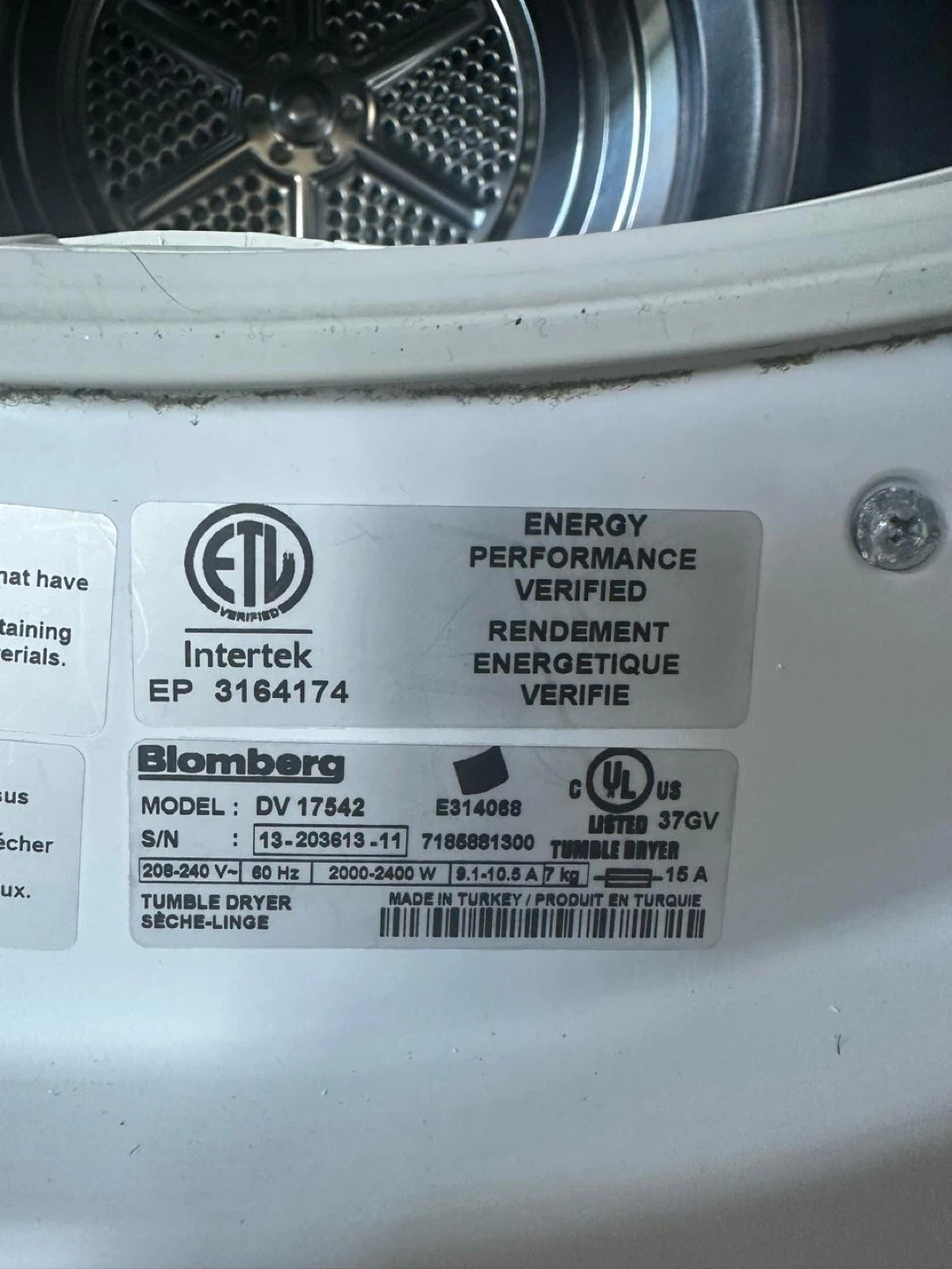 Bloomberg DV 17542 Tumble Dryer - photo 3