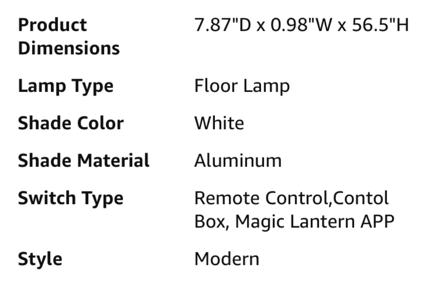 Modern Style White Floor Lamp - photo 2