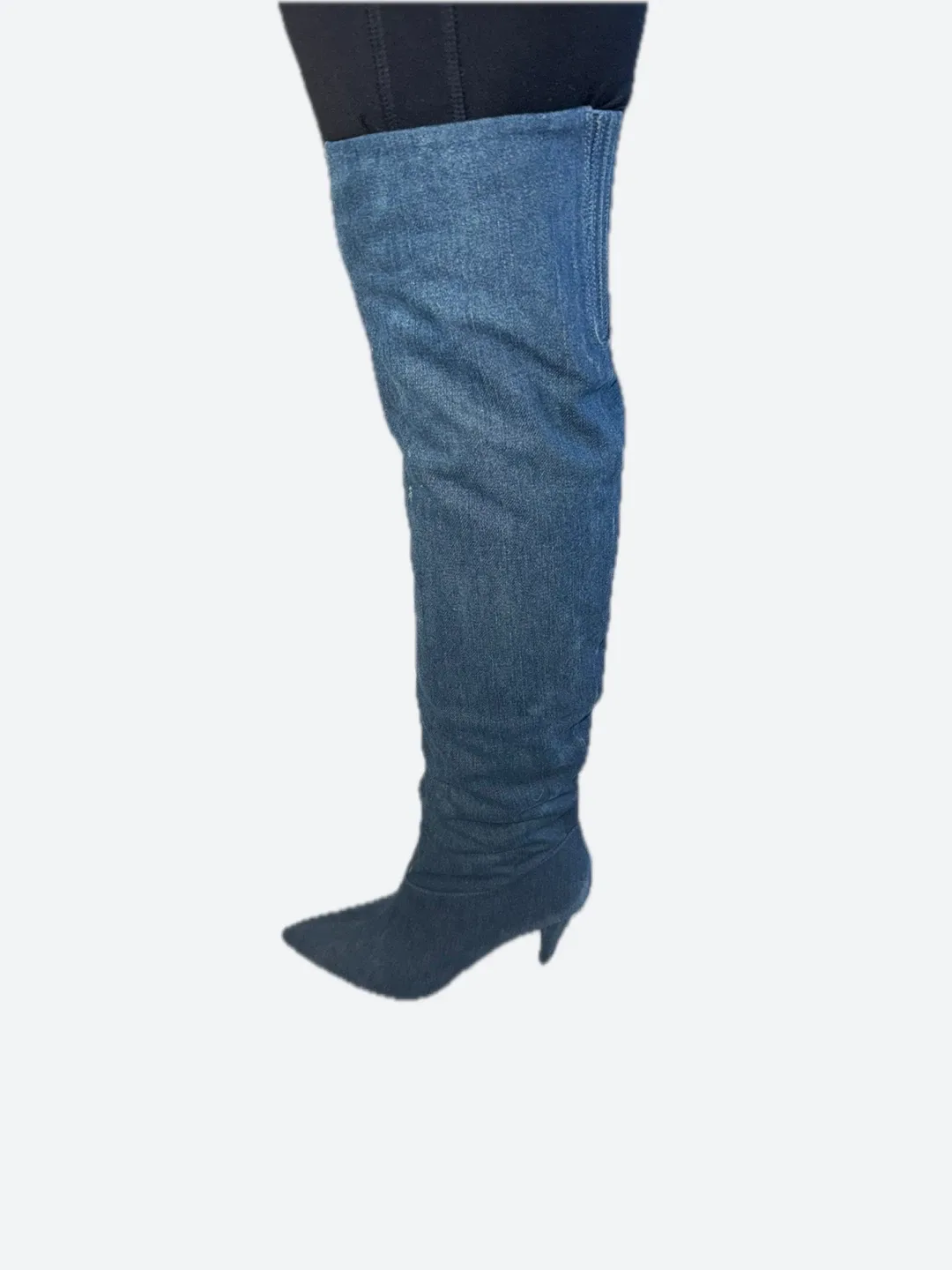 Denim Thigh High Boots