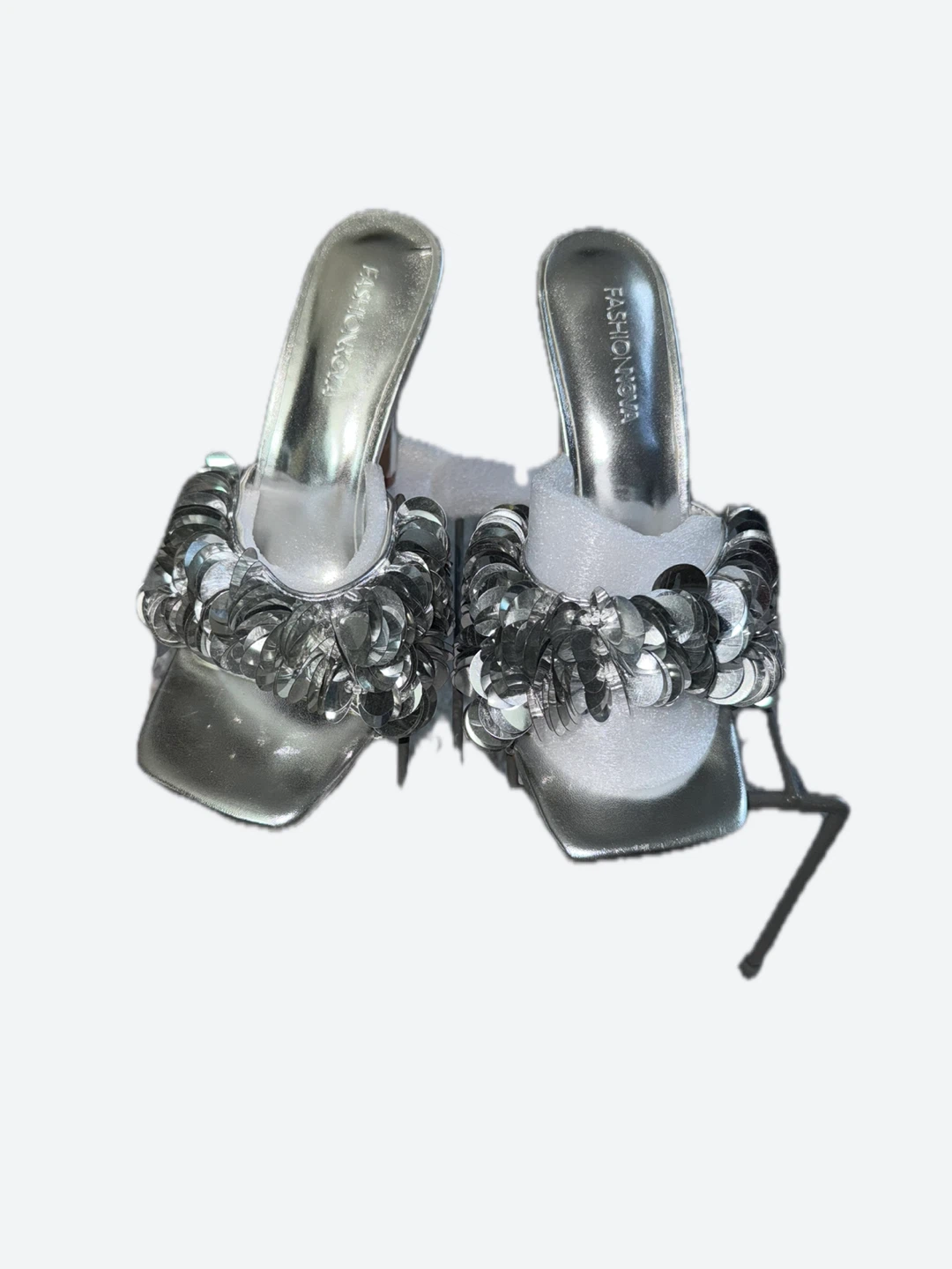 Fashion Nova Silver Heels