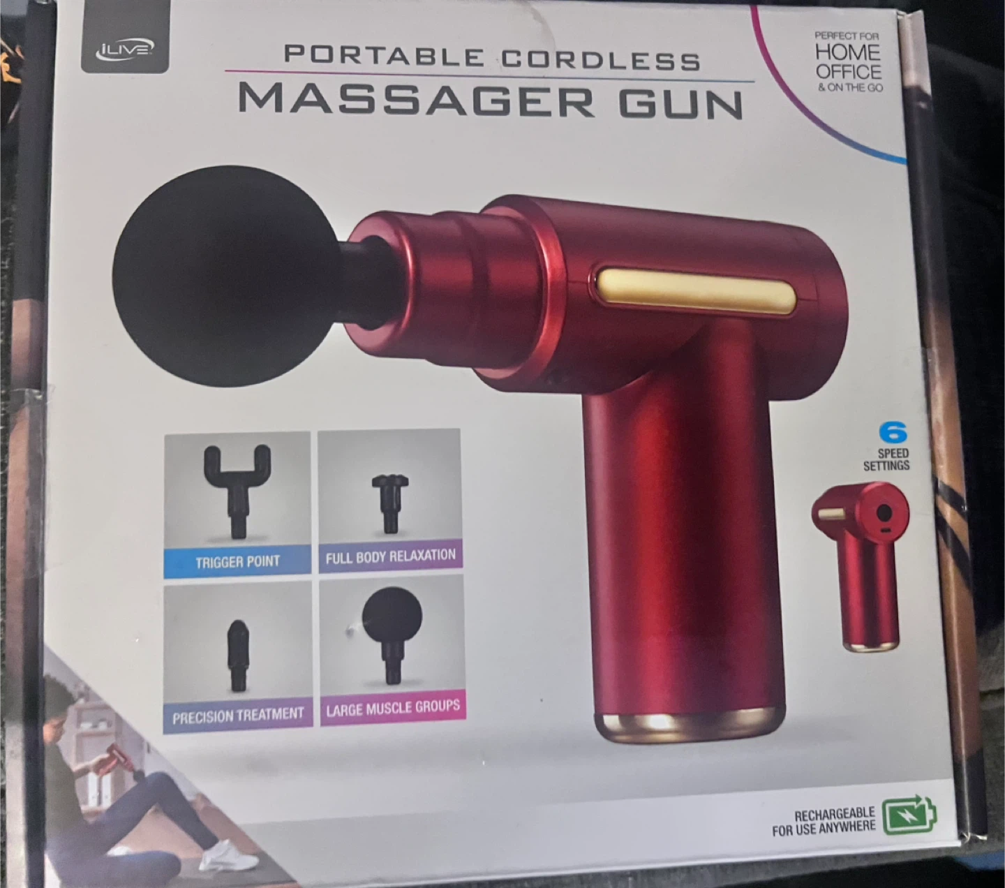 iLive Portable Cordless Massager Gun