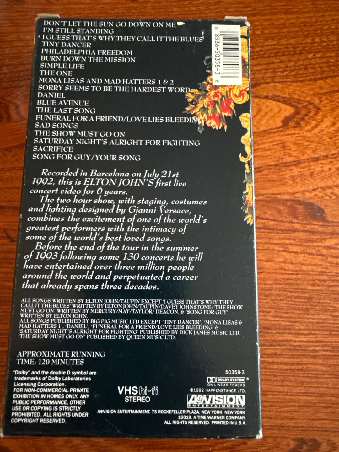 Elton John Live World Tour 1992 VHS image indicator(2)