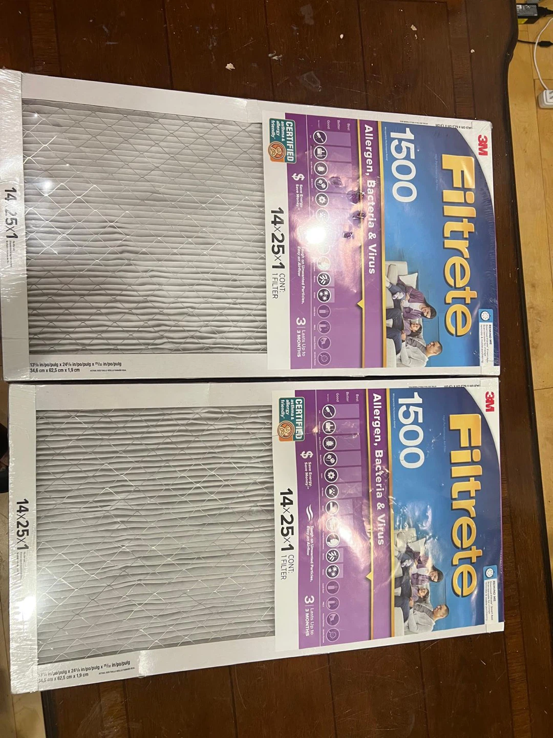 3M Filtrete 1500 Air Filter 14x25x1 - New