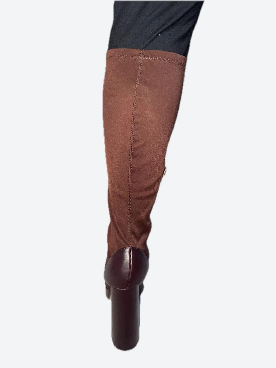Brown Thigh High Heel Boots