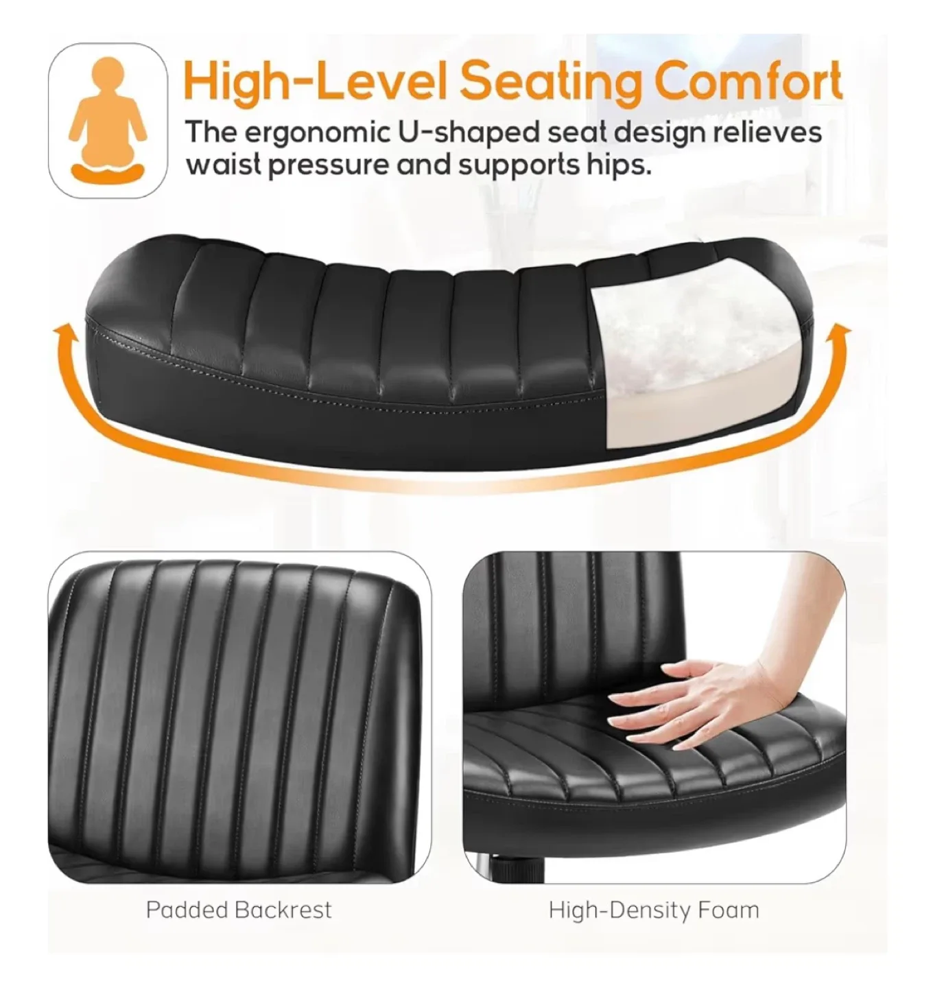 Black Office Chair with Adjustable Height image indicator(5)