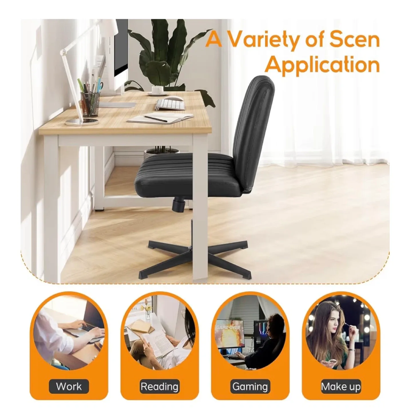 Black Office Chair with Adjustable Height image indicator(8)